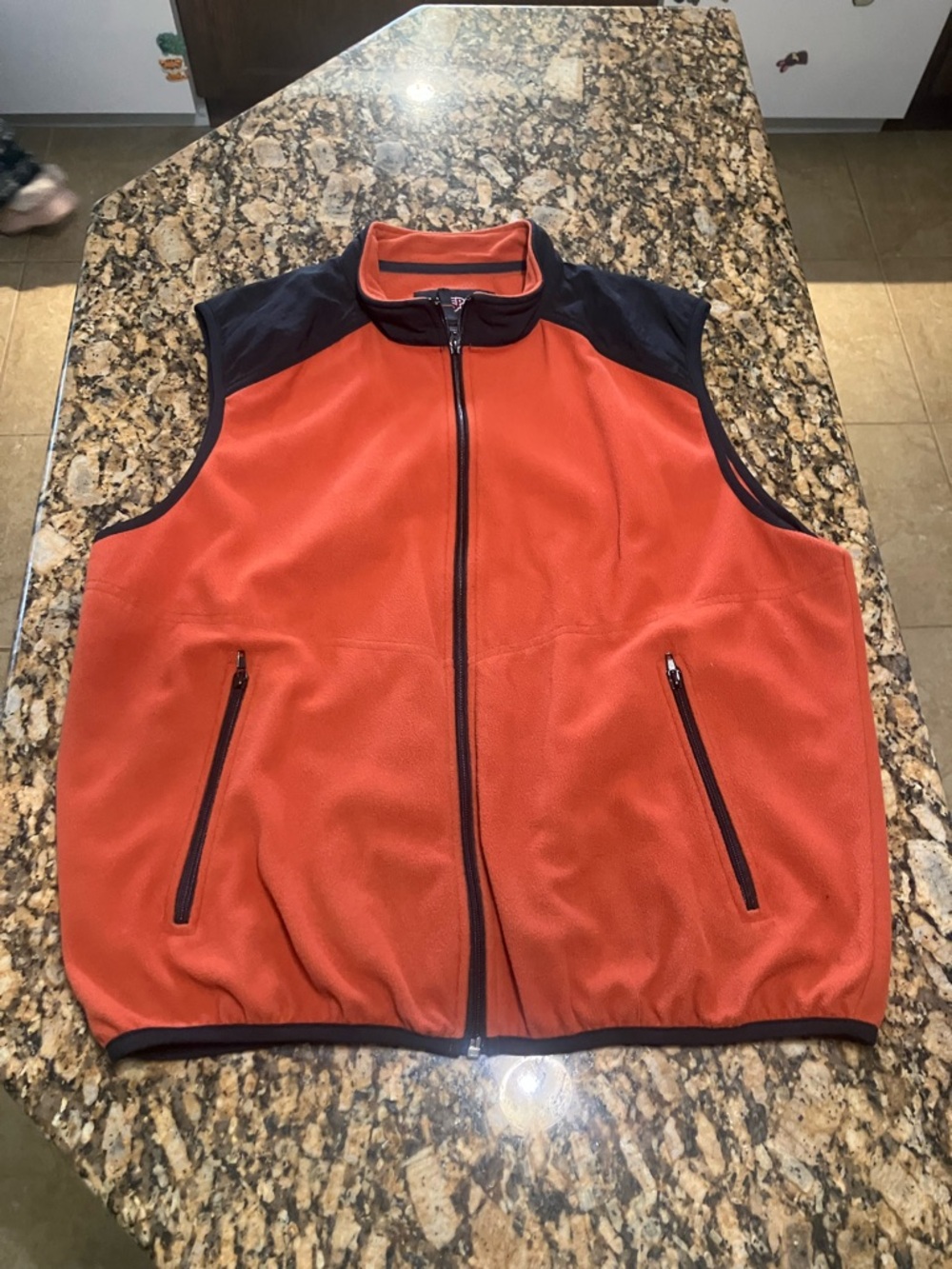 Vintage Late 80’s Jansport Orange Fleece Vest with Black Accents